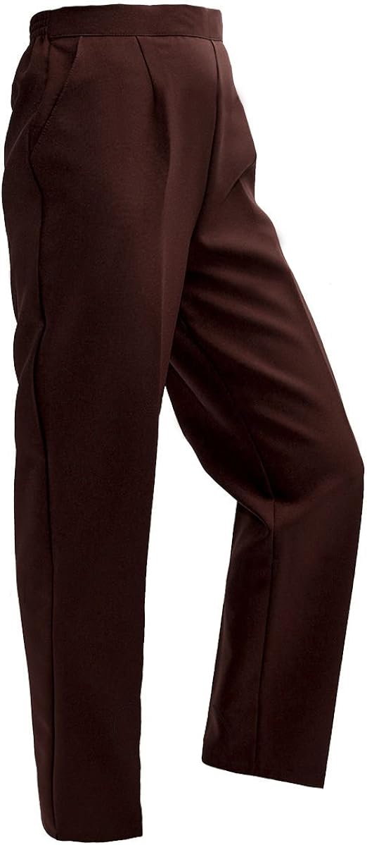 Pack of 2 Ladies Womens Half Elasticated Trouser Stretch Waist Casual