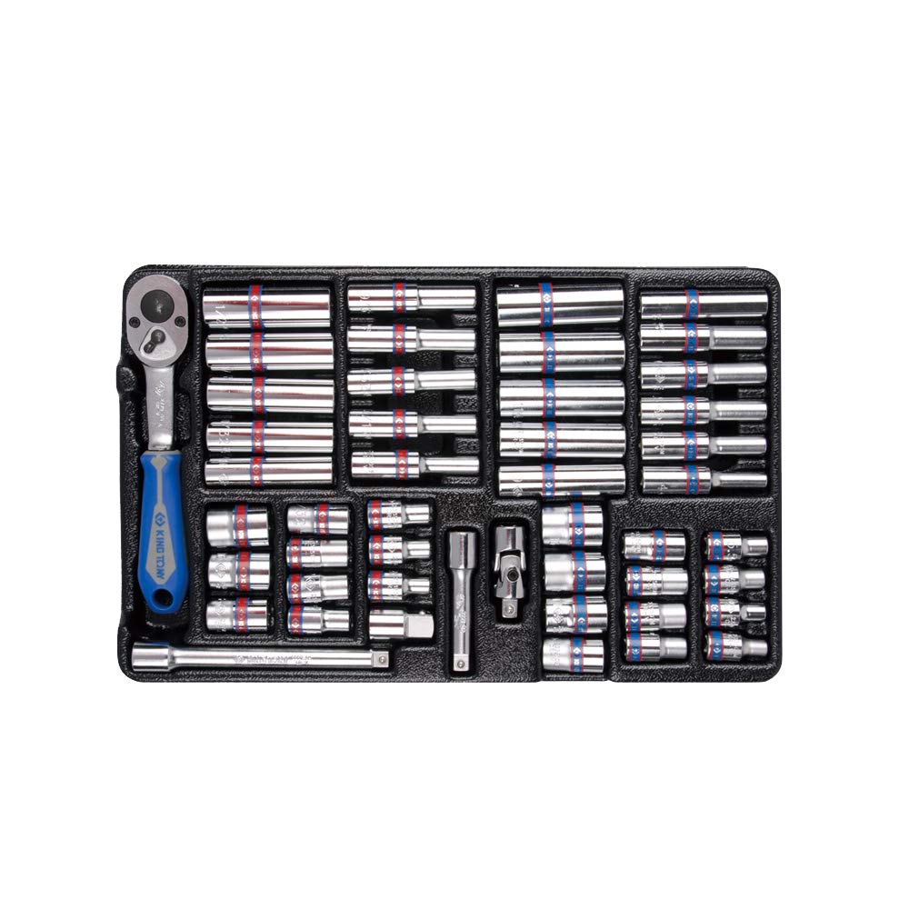 KING TONY 92548CR Socket for Tool Trolley, Set of 48