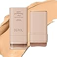 Matte Foundation Stick Makeup Built-in Foundation Brush - Lightweight Buildable Coverage Contour Stick Foundation Face Stick (Warm beige, 03)
