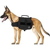Himal Outdoors Dog Backpack &amp; Saddle Bag, Tactical Hiking Backpack Black | For Large Dogs, Side Pockets, Adjustable Strap