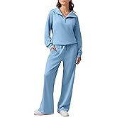 PINSPARK 2 Piece Sets for Women 2025 Fall Outfits Sweatsuit Loose Fit Sweatshirt Wide Leg Sweatpants Matching Set Tracksuit