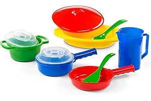 Kidzlane Play Pots and Pans Sets for Kids | Kids Kitchen Playset | BPA Free and Dishwasher Safe Kitchen Toys Cooking Set for Girls and Boys | Pretend Play Toy Kitchen Accessories for Toddlers