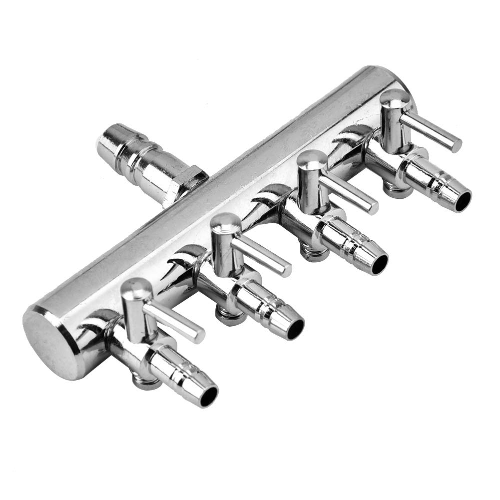 Pond Air Pump Manifold, Adjustable Aquarium Air Control Valves, Stainless Steel Fish Tank Airline Splitter, Air Control Valve for Aquarium, Fish Tank Air Pump Accessories(4 Way)