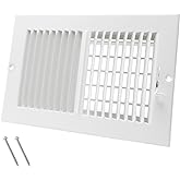 10 x 6 Inch [Duct Opening] Air Vent Covers for Wall or Ceiling - High Airflow 2 Way Steel Ventilation - Adjustable Wall/Ceiling Register, 11-3/4 Inch x 7-3/4 Inch [Overall Dimensions]