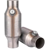 Yeoflagtrade Catalytic Converter 2.5 Inch 2 Pcs, High Flow Universal Catalytic Convert Inlet Outlet 2.5 In, Direct-Fit Catalytic Convertor with O2 Port (EPA Compliant)