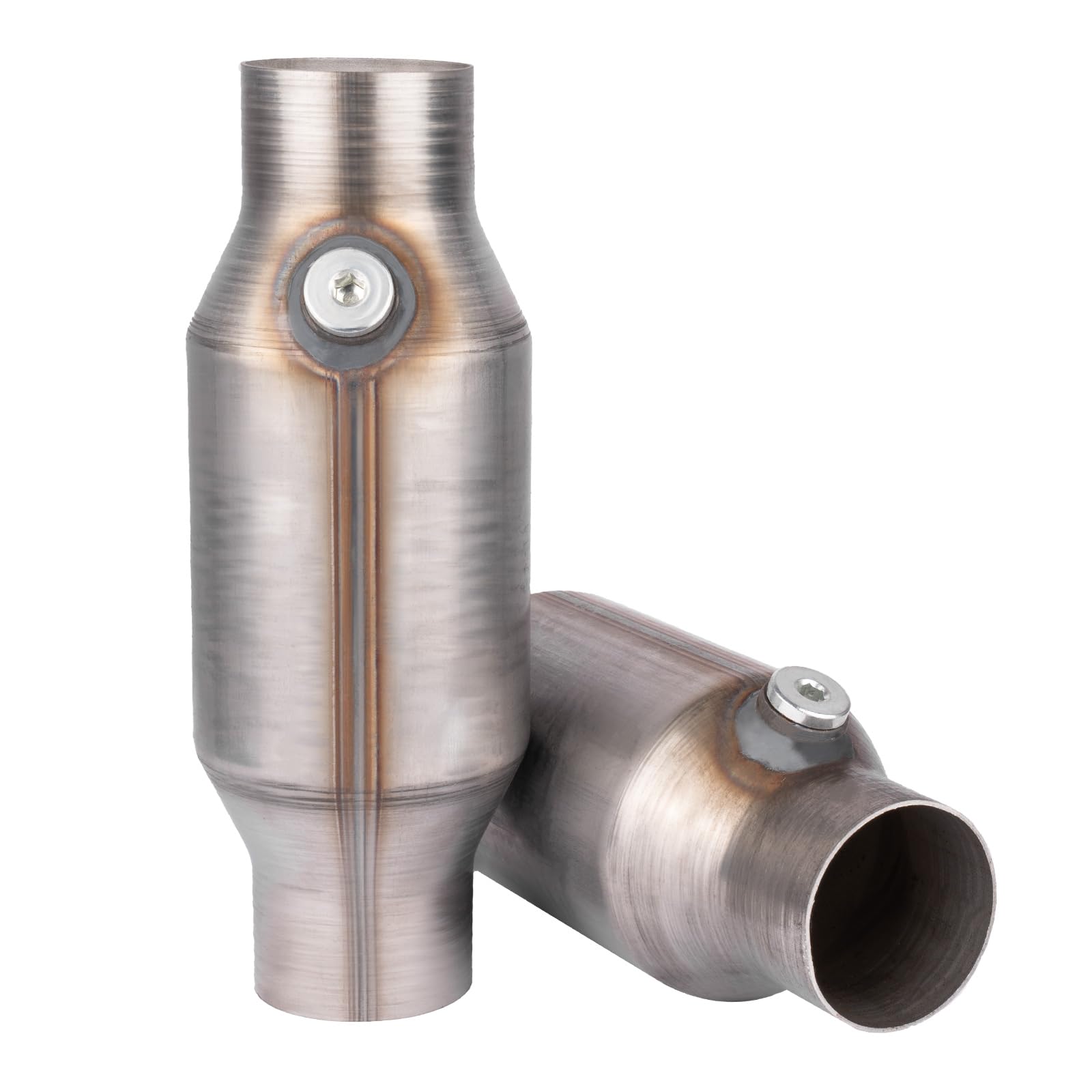 Photo 1 of **FACTORY SEALED** Yeoflagtrade Catalytic Converter 3 Inch 2 Pcs, High Flow Universal Catalytic Convert Inlet Outlet 3 In, Direct-Fit Catalytic Convertor with O2 Port (EPA Compliant)