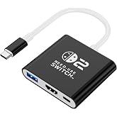 Switch 2 Dock for Nintendo Switch Docking Station,Portable Nintendo TV Adapter Compatible Steam Deck/Switch2/OLED/Support Switch TV Dock Mode with HDMI2.0, Replacement Travel Docking for Nintendo2/1