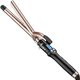 3/4 Inch Extra Long Barrel Curling Iron, Ceramic Tourmaline Curling Wand Professional Dual Voltage