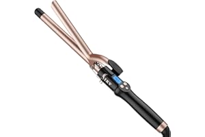 IKV 3/4 Inch Extra Long Barrel Curling Iron, Ceramic Tourmaline Curling Wand Professional Dual Voltage