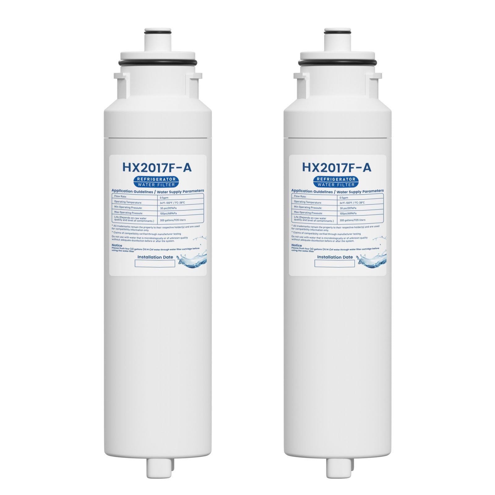 Photo 1 of ***MISSING ONE PIECE***
HX2017FR-A Water Filter Cartridge Compatible with Hisense HRF266N6CSE1, HRF266N6CSE, HRF209N6CSE, HRF254N6TSE, HRF254N6DSE Twist-In Models, 2 Pack