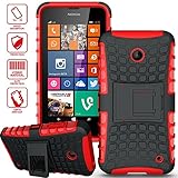 ElBolt TM 3 in 1 Bundle Nokia Lumia 635 / Nokia Lumia 630 Armor Grenade Stand Hard Gel Case -Red with Free Ultra-Sensitive Stylus Pen and Premium Screen Protector by ElBolt TM