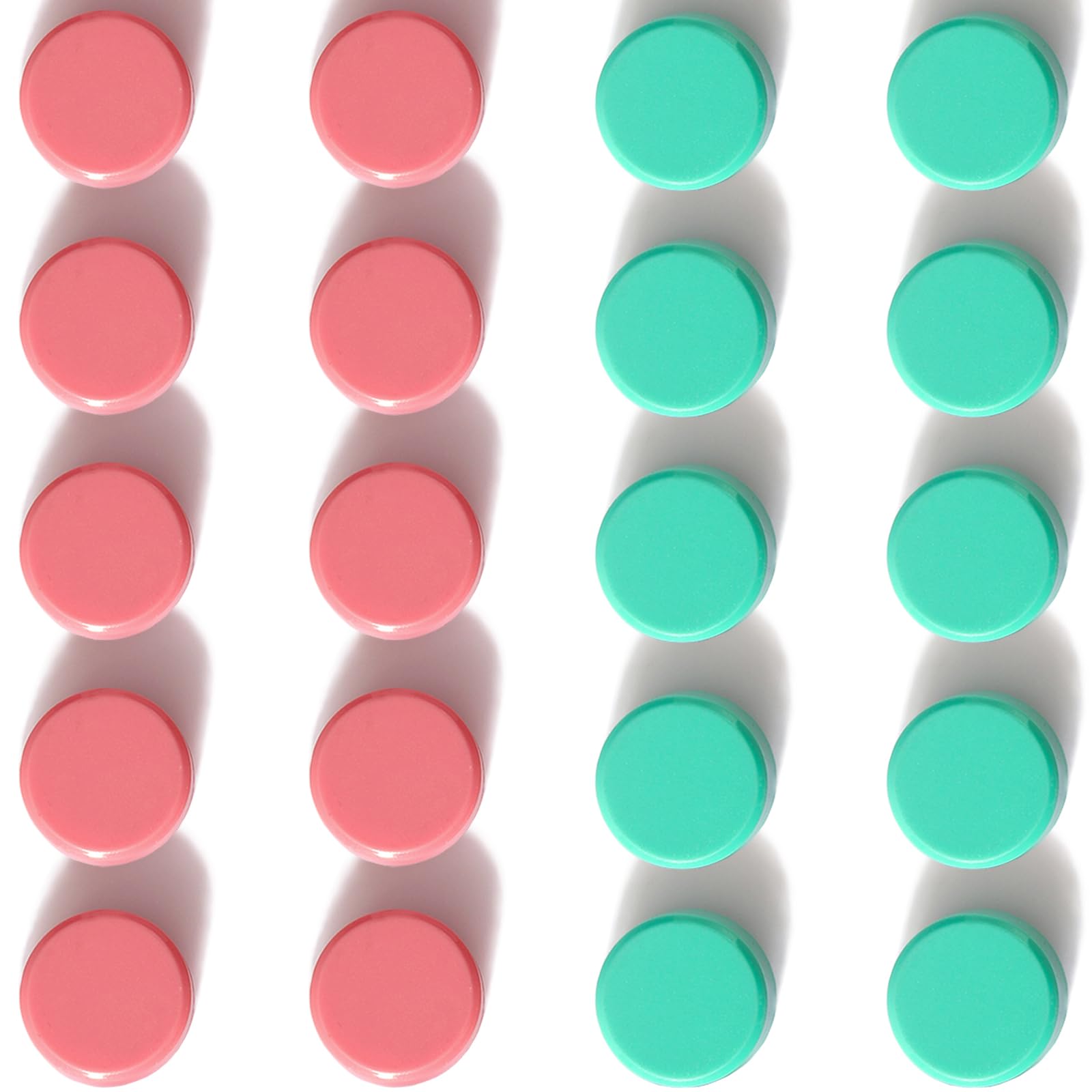 PYJLBX Fridge Magnets - 20Pcs Small Strong Magnets, Heavy Duty Mini Whiteboard Magnets for Crafts, Tiny Cute Round Office Magnet for Refrigerator, Notice Board, Classroom,Kitchen & Home (Pink & Green)