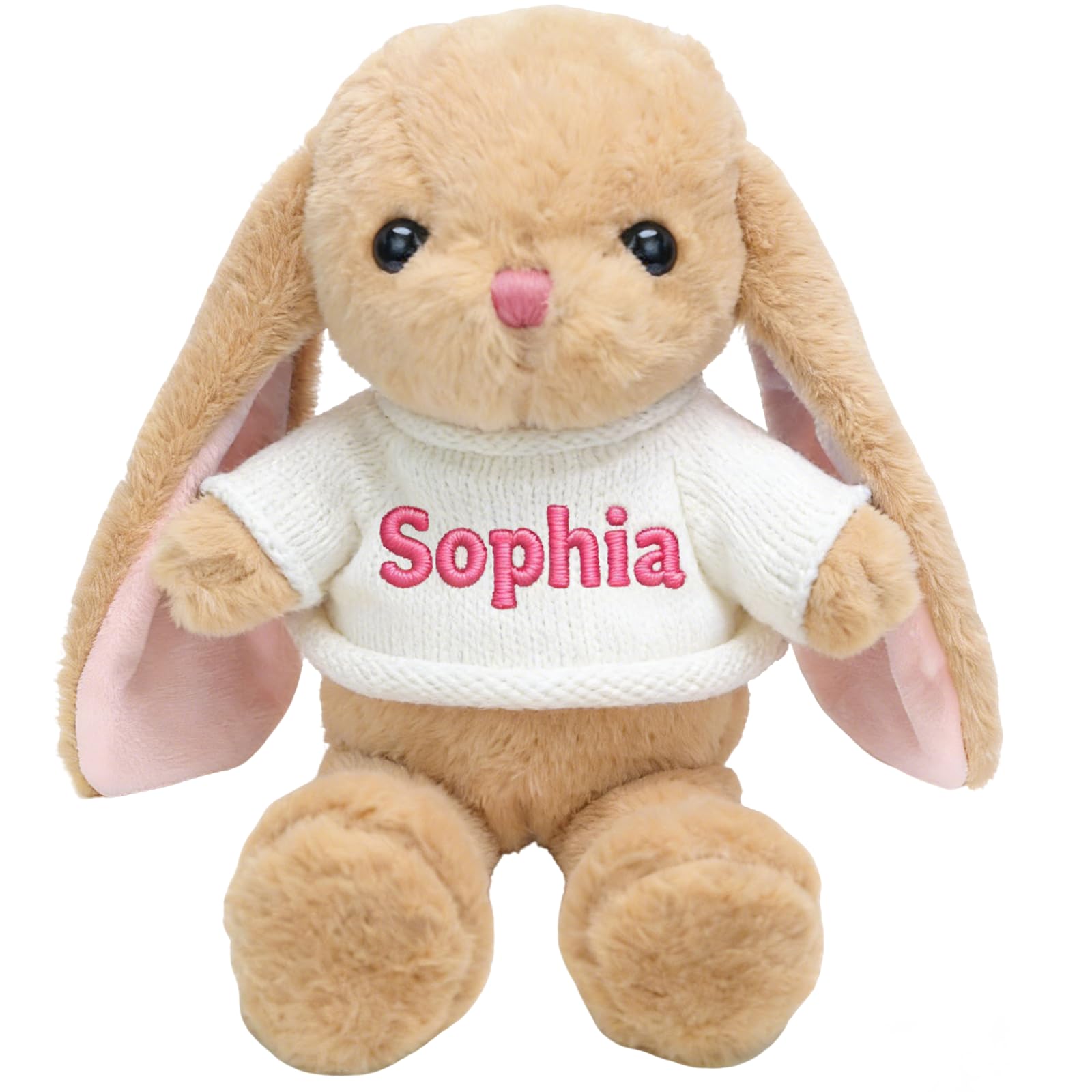 OELTTG Personalized Easter Bunny Plush - 12'' Custom Embroidered Name with 9 Outfit Colors, Unique Easter Gift, Easter Basket Stuffers, Bunny Stuffed Animal for Babies, Easter Personalized Baby Gifts
