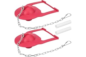 Toilet Flapper Replacement for Kohler, 2 Pack Toilet Tank Parts for Kohler Hinge-Style Parts 84995 and 1000490 with Chain Hinges and 2 Plastic Buoys Ullnosoo for Water Saving Red