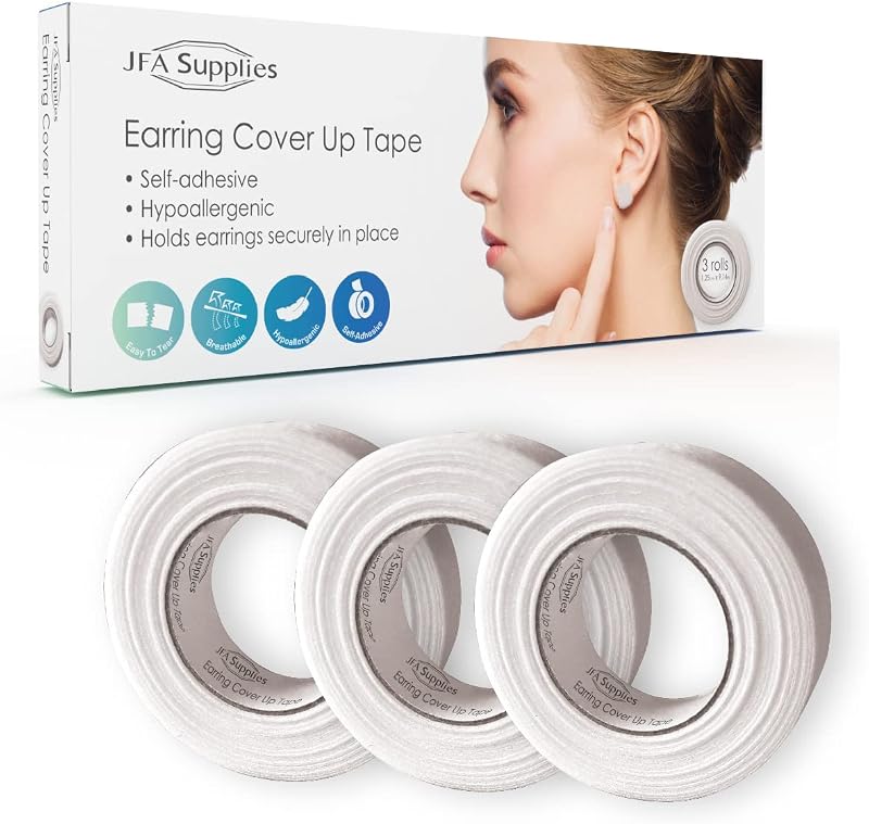 JFA Supplies Microporous Earring Cover Up Tape 1.25cm x 9.14m Box of 3