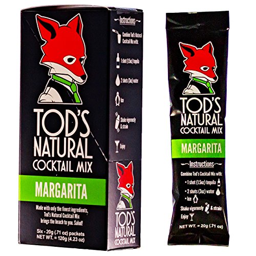 Margarita Mix - Best Powder Cocktail - Natural Ingredients - Tod's Natural Cocktail Mix (Margarita, 6-pack)