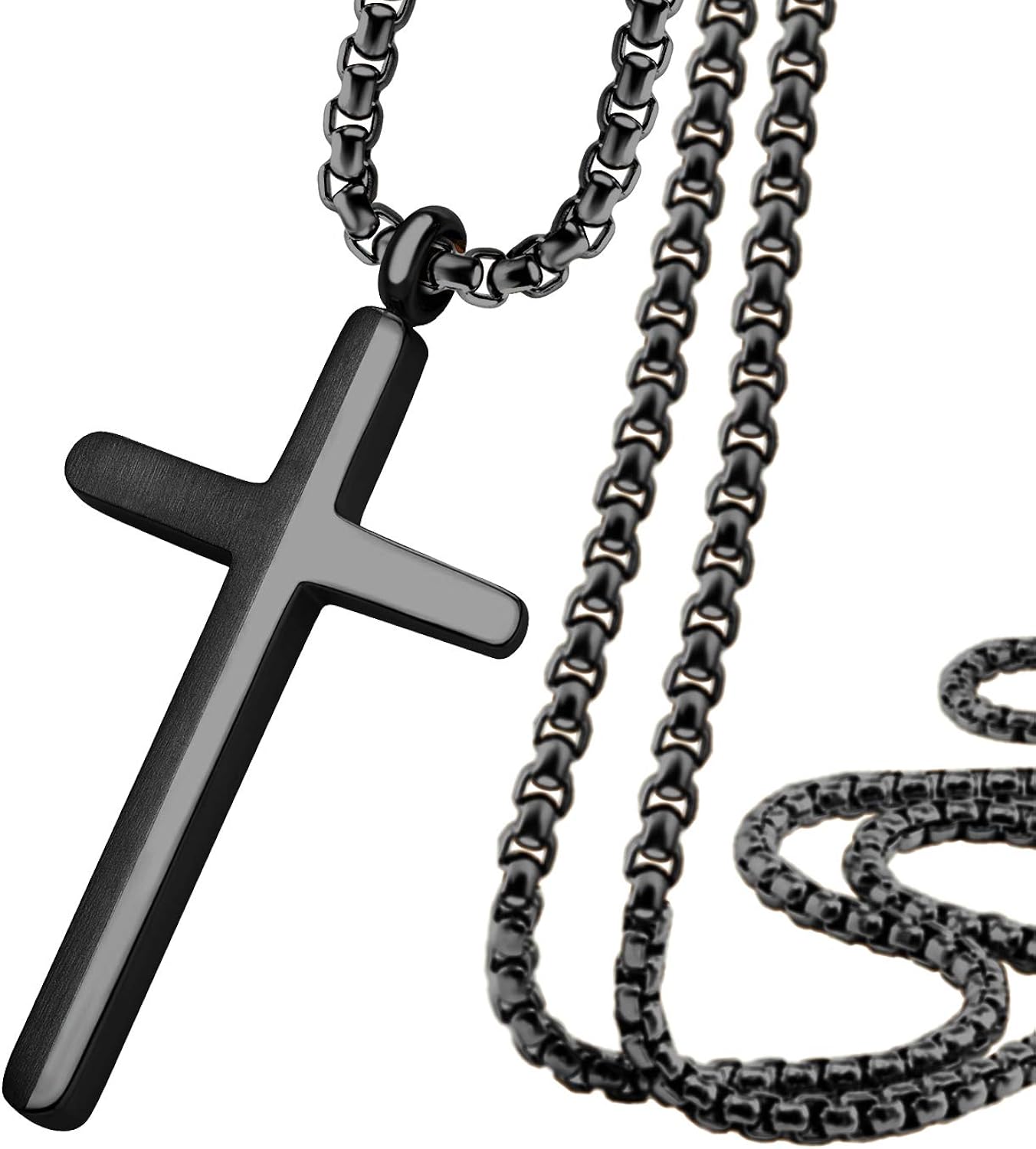 Collana Uomo Con Croce In Legno Nero - Gioiello Elegante Per Uomini E Ragazzi