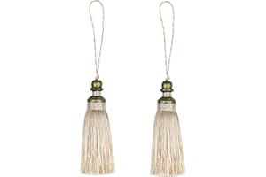 HedongHexi 2 Pack Tassel Key Tassel with Loops, Handmade Tassel Craft, DIY Accessories for Home Decoration