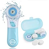 Facial Cleansing Brush,UMICKOO Face Brush Waterproof With 5 Exfoliating Heads,Rotary Spin Brush Cleansing System for Gentle E