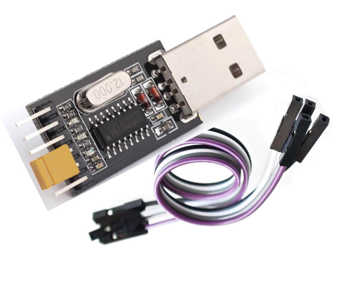 TECNOIOT USB to TTL Converter UART Module CH340G CH340 3.3V 5V Switch + Cable
