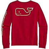 Vineyard Vines Girls Girls' Foil Vintage Whale Long-Sleeve Pocket Tee