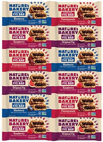 Nature's Bakery Gluten Free Fig Bar Assortment - All Natural, NON GMO, Bulk Sampler by Variety Fun (12 Count)