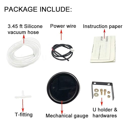 Boost Vacuum Gauge 52mm Turbo Boost Gauge 0-30 PSI With 7 Color Options - Mechanical Turbo Meter For Custom Car Interiors 0-30 PSI Turbo Meter - Foto 4