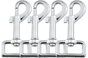 Heyous 4PCS 1" Heavy Duty Chrome Swivel Snap Hooks Trigger Snaps Dog Leash Hook Key Chain Swivel Eye Bolt Snap Hooks Trigger 