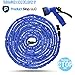 Expandable and Flexible Garden Hose. 25, 50 and 75 Foot Expanding or Collapsible Hose for Easy Home Storage (Blue, 50 Foot)