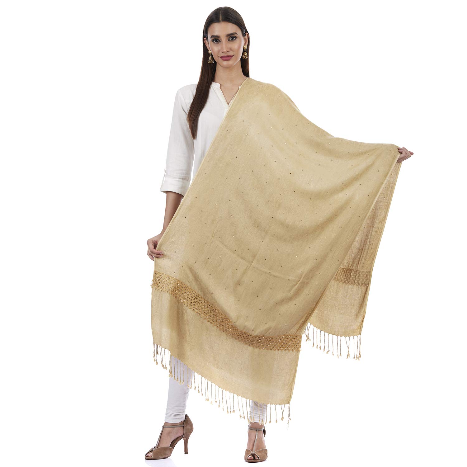 asar creations women's pashmina stole shawl (75 x 200 cm)