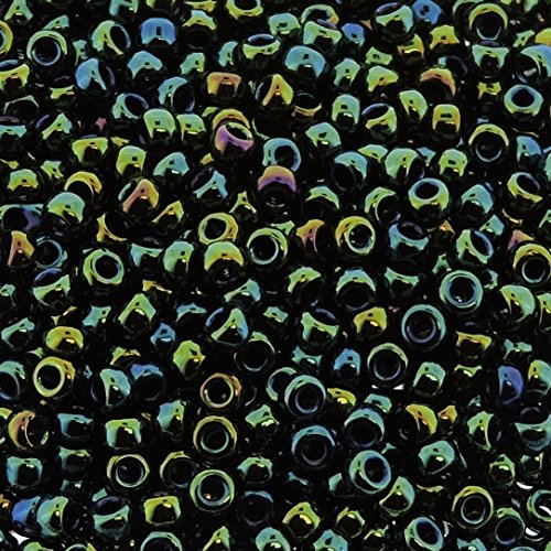 Miyuki Round Rocaille Seed Beads Size 8/0 22 Grams Metallic Forest Green Iris