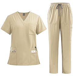 Women's Cool Stretch V-Neck Scrubs Top and Cargo