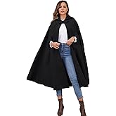 Gihuo Cape Poncho Women's Hooded Maxi Cloak Coat Winter Warm Long Cloak Cosplay Costumes Outerwear