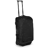 Osprey Transporter 60L Wheeled Travel Duffel Bag - Lightweight Rolling Suitcase for Men and Women, Raven Black