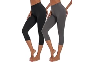 BATHRINS Women's Plus Size Knee Length Summer Soft Capri Pants Lightweight Breathable Leggings