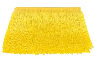 AMZTKDIY Sewing Fringe Trim Fringes 5 Yards for Clothing Accessories DIY Craft Latin Wedding Dress Lamp Shade Decoration (4 Inch Yellow)