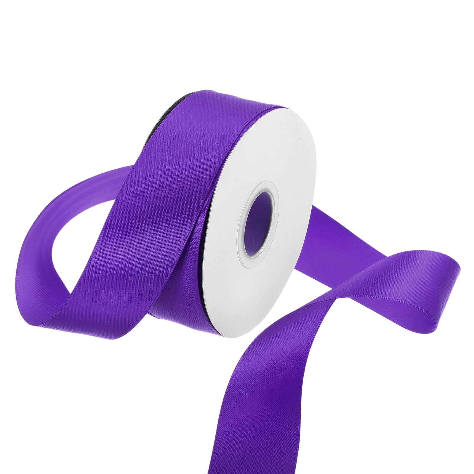 Rebower 38mm Satin Ribbon 23m Thick Double Face Grosgrain Silk Ribbon, [for Gift Wrapping, Hair Bows, Wedding, Cake, Flower] - 25 Yard/75ft/Dark Purple