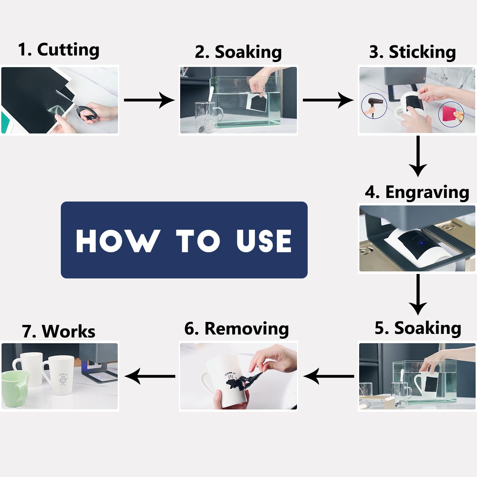 Colored Laser Engraving Marking Paper for CO2 Diode DIY Laser Engraver Machine Tools for Ceramics Glass Crystal Stone Tiles
