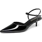DREAM PAIRS Kitten Heels for Women Pointed Closed Toe Low Stiletto Pumps Comfortable Dress Wedding Formal Shoes