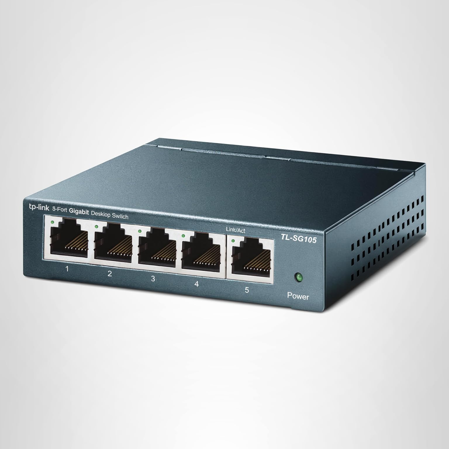 TP-Link TL-SG105, 5 Port Gigabit Unmanaged Ethernet Switch, Network Hub, Ethernet Splitter, Plug & Play, Fanless Metal Design, Shielded Ports, Traffic Optimization