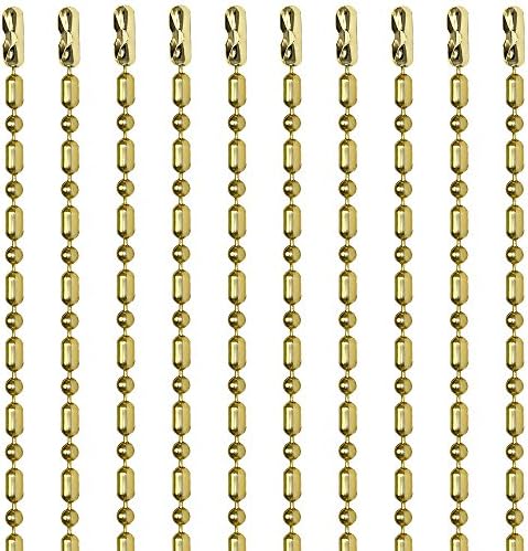 Ball Chain #3 Gilding Metal Ball-Bar Style 30 Inch Necklaces 10 Count