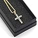 TOPGRILLZ Cross Necklace for Men Gold Necklace for Women Gold Heart Cross Jewelry 14K Silver Plated Solid Iced Cubic Zirconia Stainless Steel Pendant Chain