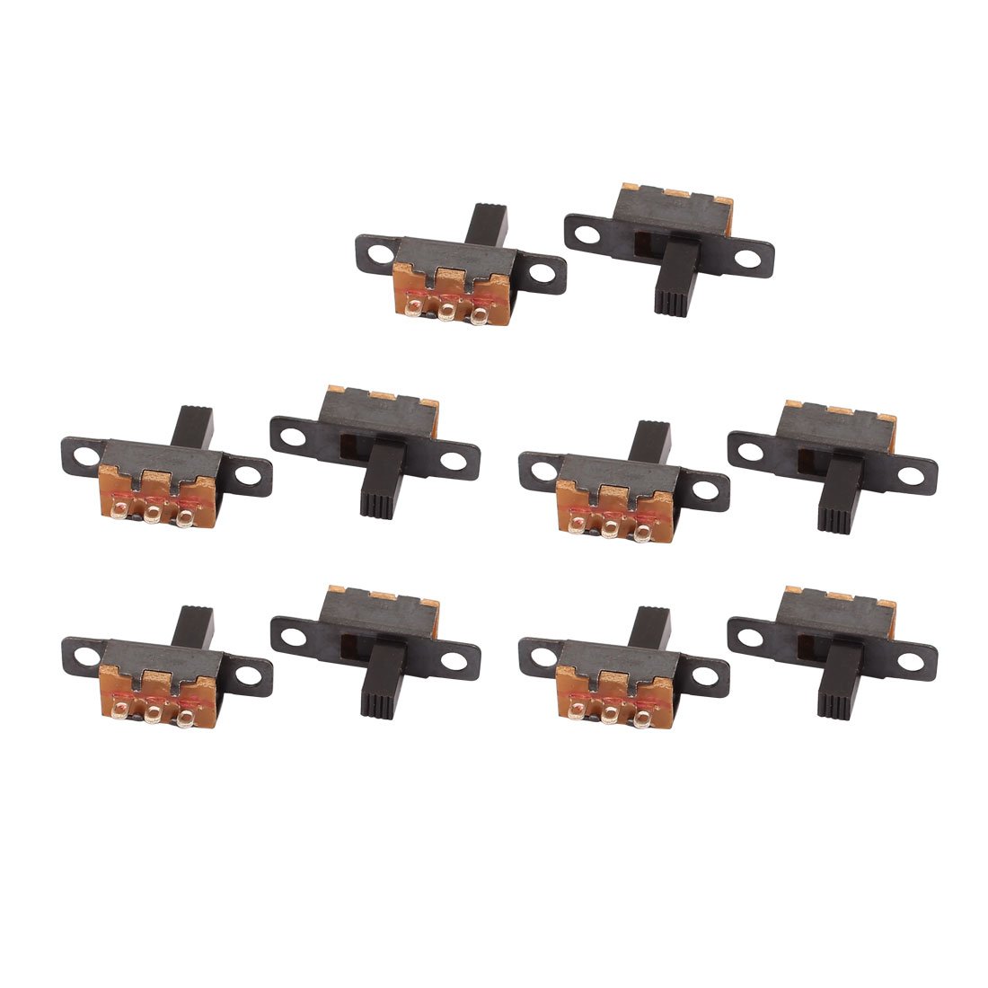 Sourcingmap 10Pcs 2 Position 3P SPDT Panel Mount Micro Slide Switch Latching Toggle Switch