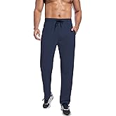 JUNMAO Men's Athletic Running Pants with Zipper Pockets, Suitable for Outdoor, Gym, Running and Training
