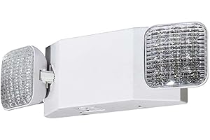 LED FLYING DIRECT LED Emergency Lights with Battery Backup, Two Head Adjustable Commercial Emergency Light, UL Listed, AC 120/277V, Rechargeable Hardwired LED Exit Lighting Fixtures for Business, Office (1 Pack)