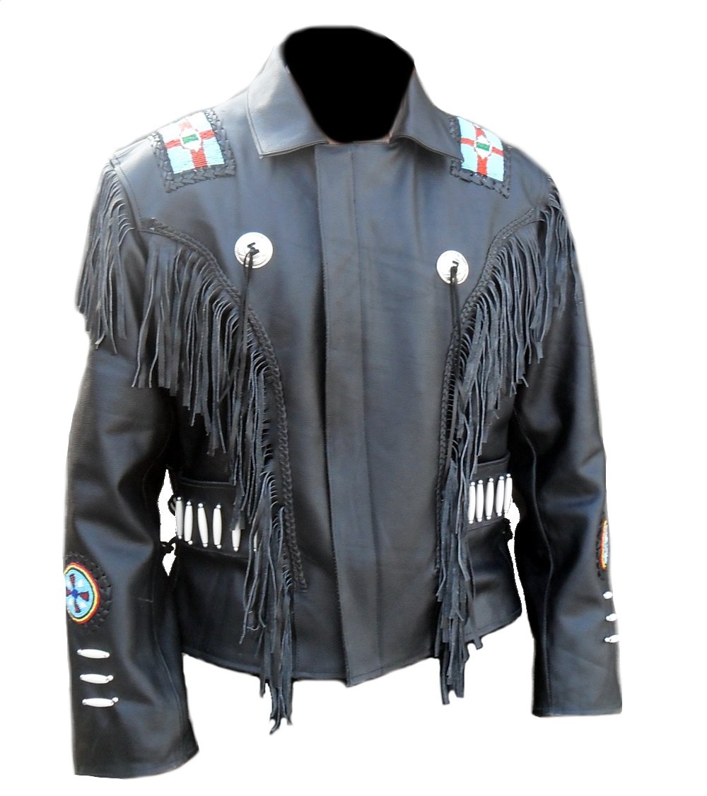 Western Indian Real Leather Cowboy Jacket, Xs-7xl