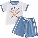 Fufuriprefer Toddler Baby Boy Baseball Outfit Summer Clothes Casual Short Sleeve Shirt & Shorts 2Pcs Set