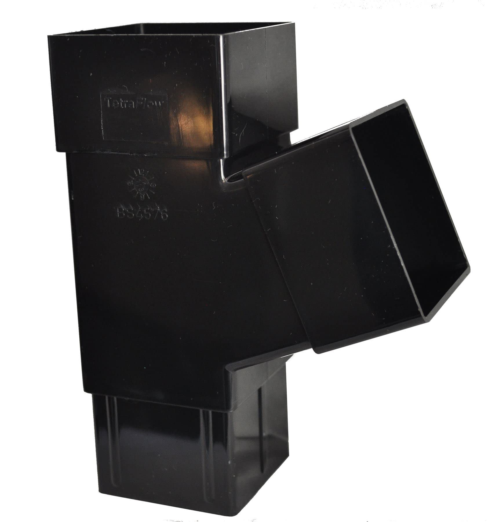 Square Downpipe Branch - Black