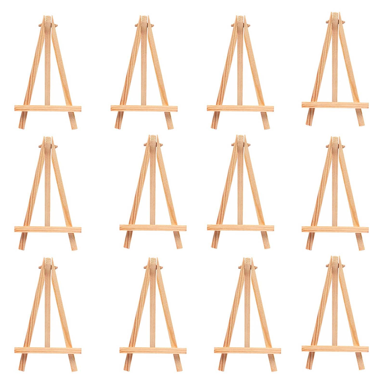 12 x Wood Mini Easel Triangle Frame, Wedding Table Card Stand Display Holder, Children Painting Craft Artist Supplies