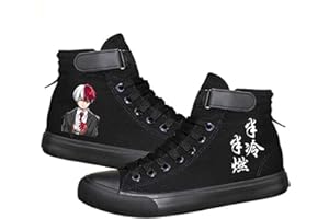 DHSPKN Mha Canvas Shoes Anime Deku Sneakers Izuku Todoroki Cosplay High-Top Shoes